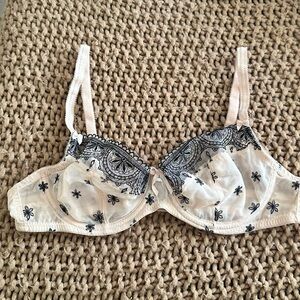 Next Black and Nude Floral Lace Bra